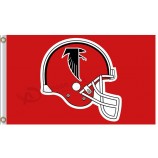 Benutzerdefinierte hoch-Ende nfl atlanta falcons3'x5 'Polyester Flagge Helment rot