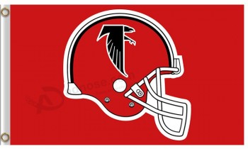 Benutzerdefinierte hoch-Ende nfl atlanta falcons3'x5 'Polyester Flagge Helment rot