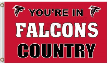 Personalizado alto-End nfl atlanta falcons3'x5 'poliester bandera halcones país