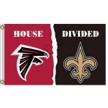 Benutzerdefinierte hoch-Ende nfl atlanta falcons3'x5 'Polyesterflaggenhaus geteilt mit siants