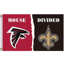 Benutzerdefinierte hoch-Ende nfl atlanta falcons3'x5 'Polyesterflaggenhaus geteilt mit siants