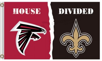 Custom high-end NFL Atlanta Falcons3'x5' polyester flag house divided with siants