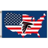 Benutzerdefinierte hoch-Ende nfl atlanta falcons3'x5 'Polyester Flagge uns Karte