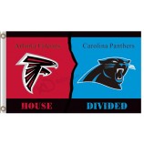 Benutzerdefinierte hoch-Ende nfl atlanta falcons3'x5 'Polyesterflaggenhaus geteilt mit Panthern