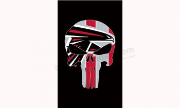 定制高-结束nfl atlanta falcons3'x5'聚酯旗头骨