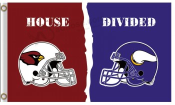 定制便宜nfl亚利桑那红衣主教3'x5'聚酯旗帜分为维京人