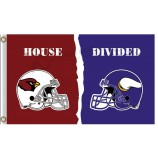 Benutzerdefinierte billige nfl arizona kardinäle 3'x5 'polyester flagge mit vikings geteilt