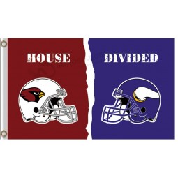 Custom cheap NFL Arizona Cardinals 3'x5' polyester flag divided with vikings