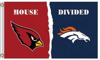 Custom cheap NFL Arizona Cardinals 3'x5' polyester flag house divided with broncos