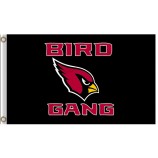 Benutzerdefinierte billige nfl arizona kardinäle 3'x5 'polyester flagge vogel gruppe schwarzen hintergrund