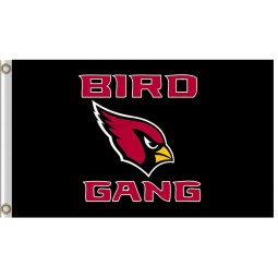 Benutzerdefinierte billige nfl arizona kardinäle 3'x5 'polyester flagge vogel gruppe schwarzen hintergrund