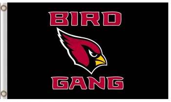 Custom cheap NFL Arizona Cardinals 3'x5' polyester flag bird gang black background