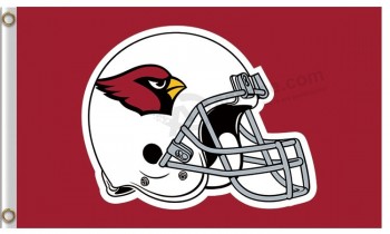 Fondo barato del rojo del casco de la bandera del poliester de Nfl Arizona cardinals 3'x5 '