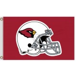 Kundenspezifischer nfl arizona Kardinäle 3'x5 Polyester-Flaggen-Sturzhelm roter Hintergrund