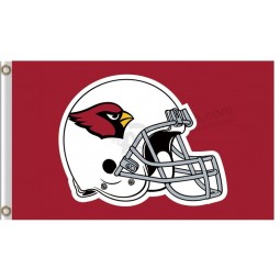 Kundenspezifischer nfl arizona Kardinäle 3'x5 Polyester-Flaggen-Sturzhelm roter Hintergrund