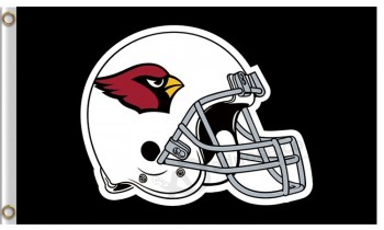 Custom cheap NFL Arizona Cardinals 3'x5' polyester flag helmet with black background