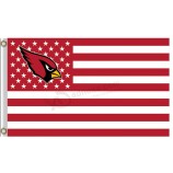 Benutzerdefinierte billige nfl arizona kardinäle 3'x5 'polyester flagge sterne und weißen streifen