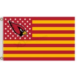 Benutzerdefinierte billige nfl arizona kardinäle 3'x5 'polyester flagge sterne und gelbe streifen