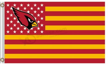 Custom cheap NFL Arizona Cardinals 3'x5' polyester flag stars and yellow stripes