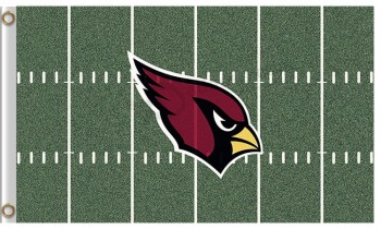 Wholesale high-end NFL Arizona Cardinals 3'x5' polyester flag green background