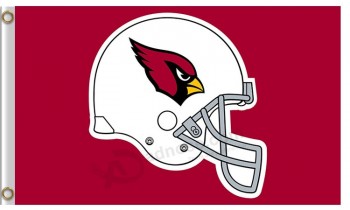 Wholesale high-end NFL Arizona Cardinals 3'x5' polyester flag helmet upwarp