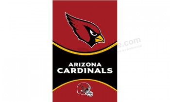 도매 높은-끝 nfl arizona cardinals 3'x5 '폴리 에스테르 깃발 로고 및 헬멧 수직 유형