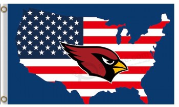 Wholesale high-end NFL Arizona Cardinals 3'x5' polyester flag US map