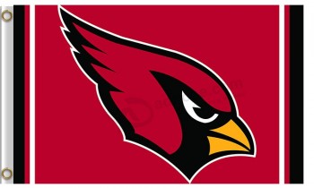 NFL Arizona Cardinals 3'x5' polyester flag logo with lines right and left