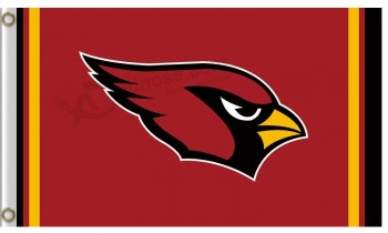 NFL Arizona Cardinals 3'x5' polyester flag bird with lines right and left