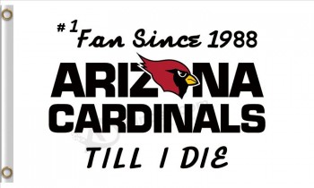 Nfl Arizona kardinalen 3'x5 'polyester vlag waaier tot ik sterf