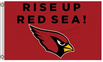 NFL Arizona Cardinals 3'x5' polyester flag rise up red sea