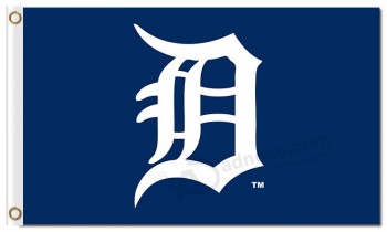 批发高-End mlb底特律老虎3'x5'聚酯旗白首都b