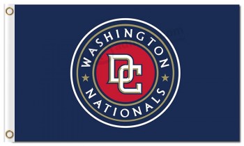 卸売業者mlb washton nationalals 3'x5 'ポリエステルの丸いロゴのdc