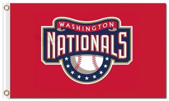 卸売格安MLBワシントン国民3'x5 'ポリエステル旗野球