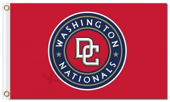 Großhandel billig mlb washington staatsangehörige 3'x5 'polyester fahnen runden logo dc