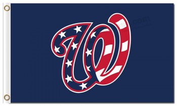 оптовые дешевые mlb washington nationals 3'x5 'polyester flags letter w