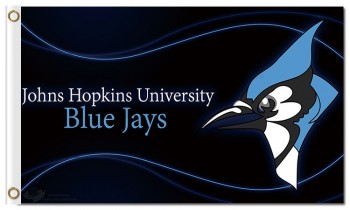 Atacado barato mlb toronto jays azuis 3'x5 'bandeiras de poliéster johns hopkins university