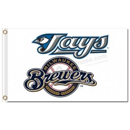 Mlb toronto blue jays 3'x5 'bandeiras de poliéster com cervejeiros para venda sob encomenda