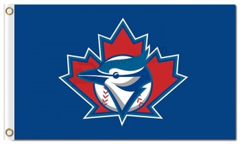 Mlb toronto blue jays 3'x5 '폴리 에스테르 플래그 커스텀 세일을위한 큰 잎