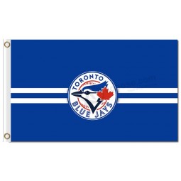 Mlb toronto blue jays 3'x5 'poliéster sinalizadores meio logotipo para venda personalizada