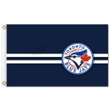 Mlb toronto blau hexen 3'x5 'polyester flaggen streifen für benutzerdefinierte verkauf