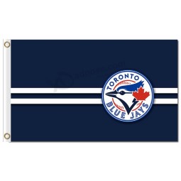 Mlb toronto jays azuis listras de bandeiras de poliéster 3'x5 'para venda personalizada
