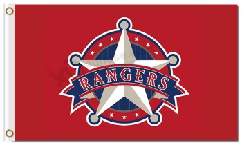 Mlb texas rangers 3'x5 'polyester vlaggen grote ster