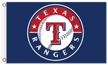 Mlb texas rangers 3'x5 'polyester drapeaux logo bleu