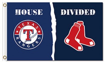Mlb texas rangers 3'x5 'poliestere flags house diviso red sox
