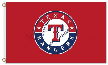Mlb texas rangers logo drapeaux en polyester 3'x5 '