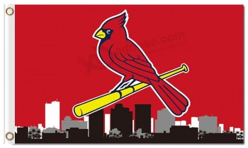 Mlb st.Louis cardinals 3'x5'聚酯旗帜城市天际线