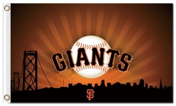 Mlb旧金山巨人队3'x5'聚酯旗帜城市天际线