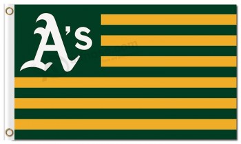 Mlb oakland athletics 3'x5'涤纶旗帜条纹定制特卖