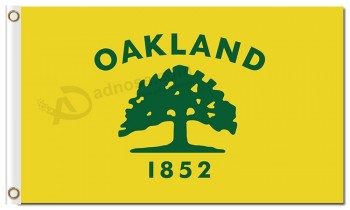 Bandera de poliéster oakley athletics 3'x5 '1852 para venta personalizada